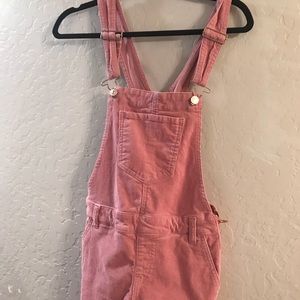Pink velvet forever 21 size 24 overalls
